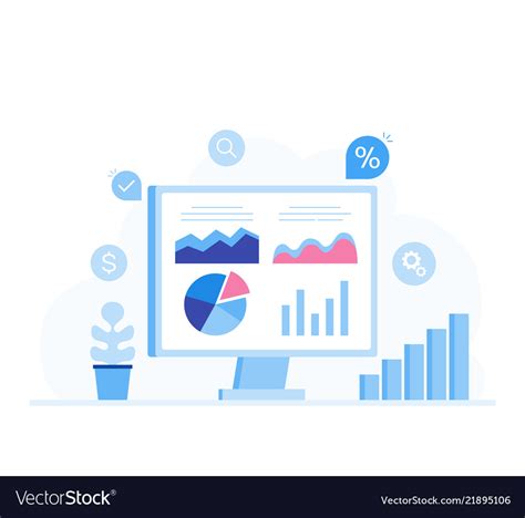 Data analysis design concept analysts working Vector Image