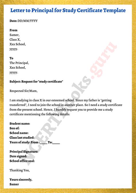 Letter To School Principal Template