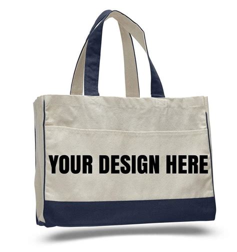 Custom Cotton Canvas Tote Bag With Inside Zipper Pocket | BAGANDCANVAS.COM