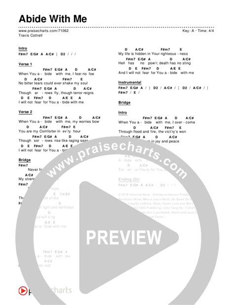 Abide With Me Chords PDF (Travis Cottrell) - PraiseCharts