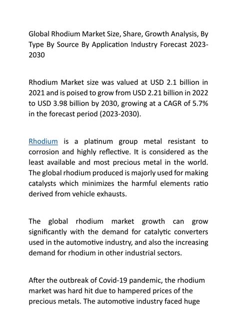 PPT - Global Rhodium Market Size PowerPoint Presentation, free download - ID:12313779