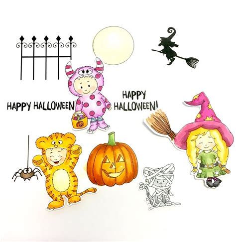 Halloween Kids Digital Stamp Bundle | Halloween kids, Digital stamps ...