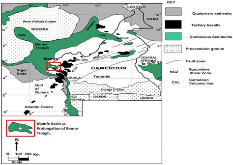 A regional geologic map of the central part of the Gulf of Guinea ...