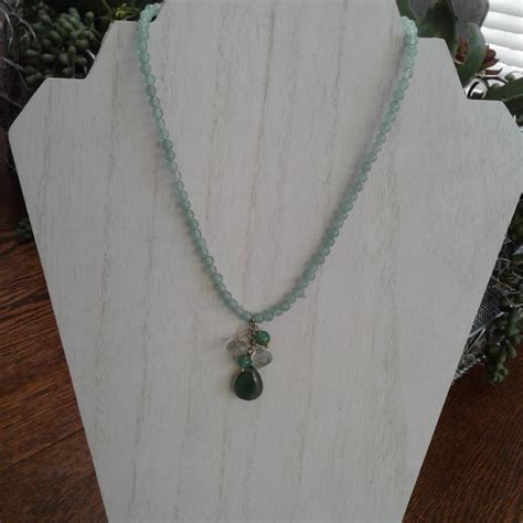 Green Gemstone Necklace - Etsy