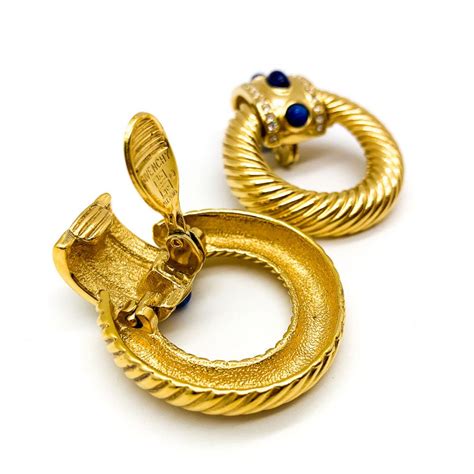 Vintage Givenchy Lapis Earrings | Vintage | Jennifer Gibson Jewellery