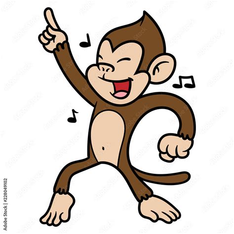 Cartoon Dancing Monkey Stock Vector | Adobe Stock