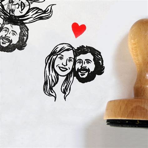 Personalized Gifts For Couple / Custom Wedding Portraits Stamps Face ...