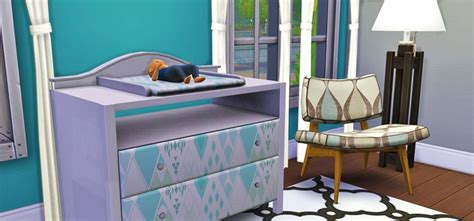 Sims 4 Changing Table CC For Babies & Toddlers – FandomSpot | Sims baby, Nursery changing table ...