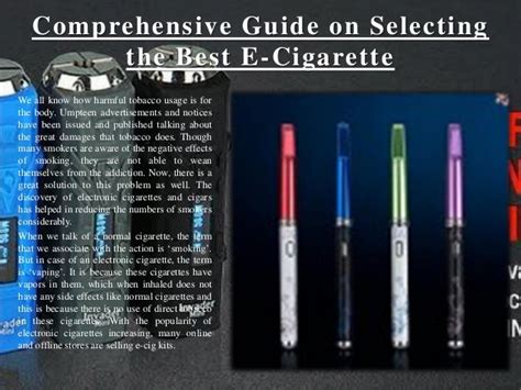 Best Electronic Cigarette Brands