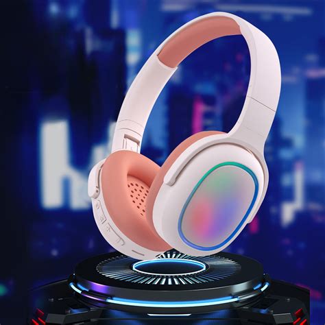 Headphones Bluetooth 5.3 Wireless Headphones Cool Light Effect HD Call Active Noise Reduction ...