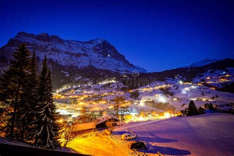 Starry Night in Grindelwald, Switzerland Stock Image - Image of outdoor, nature: 170058629