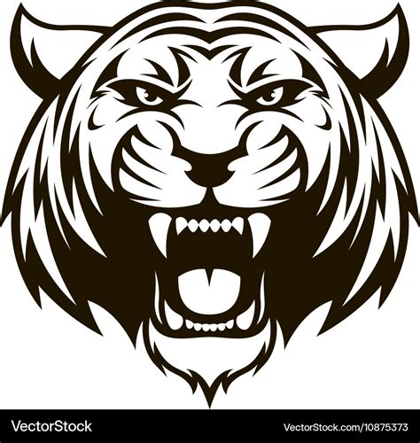 Ferocious tiger head Royalty Free Vector Image