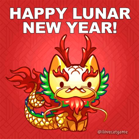 Lunar New Year 2022 Sparkling Cheerful Cat GIF | GIFDB.com