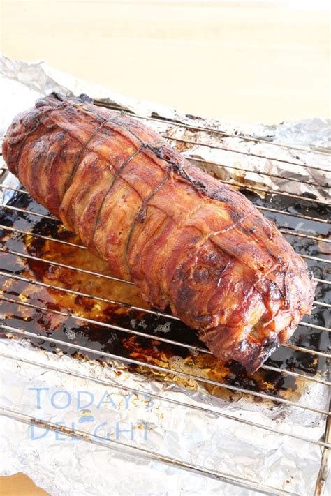 Bacon Wrapped Stuffed Pork Tenderloin with Spinach & Cheese - Today's ...