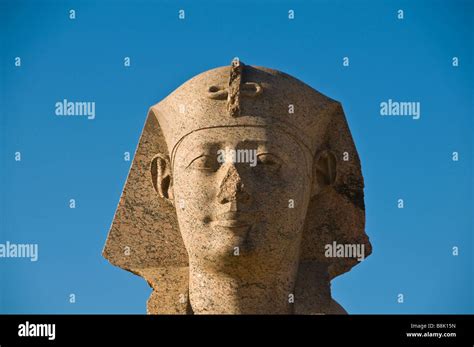 Sphinx portrait closeup broken nose at Pompeys Pillar Alexandria Egypt ...