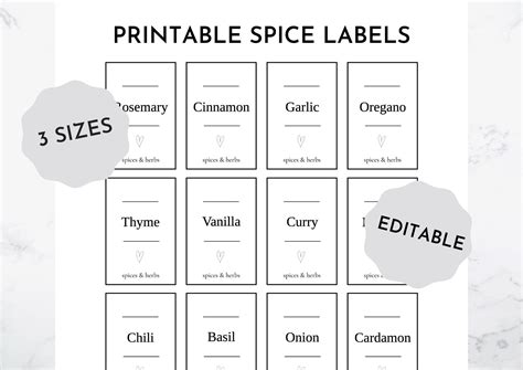 Editable Spice Labels Printable Diy Printable Kitchen | My XXX Hot Girl