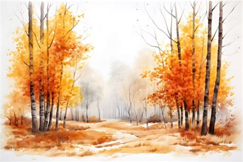 Premium AI Image | Watercolor painting of autumn trees