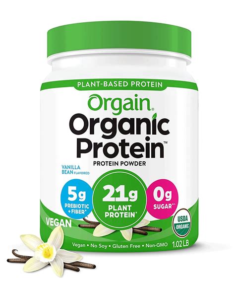 Orgain Organic Vegan 21g Protein Powder, Plant Based, Vanilla Bean 1.02lb - Walmart.com