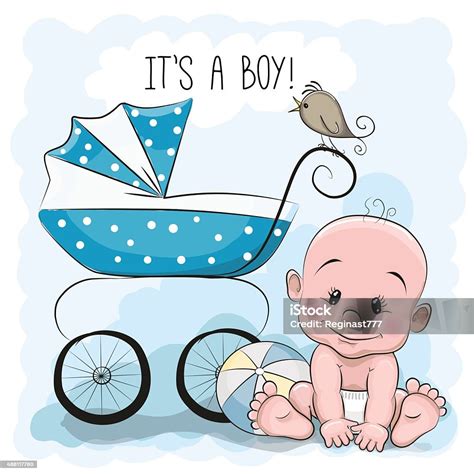 Cute Cartoon Baby Boy stock vector art 488117780 | iStock