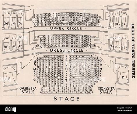 DUKE OF YORK'S THEATRE vintage seating plan. London West End 1937 old ...