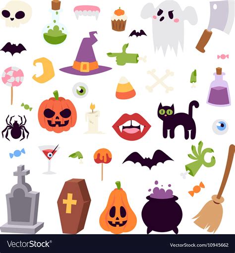 Halloween symbols collection Royalty Free Vector Image