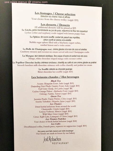 Online Menu of Joel Robuchon Restaurant, Las Vegas, Nevada, 89109 - Zmenu