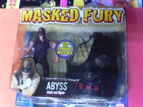 TNA MASKED FURY ABYSS MASK AND FIGURE AUTOGRAPH BY ABYSS RARE | eBay