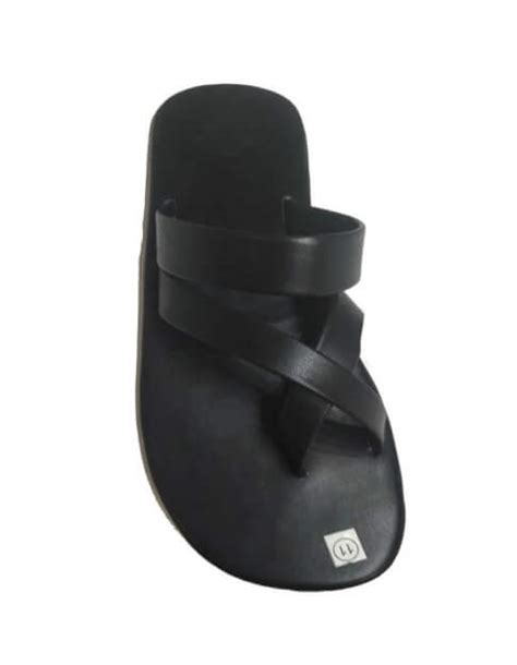 Genuine Leather Chappals For Men- Black - Jasper