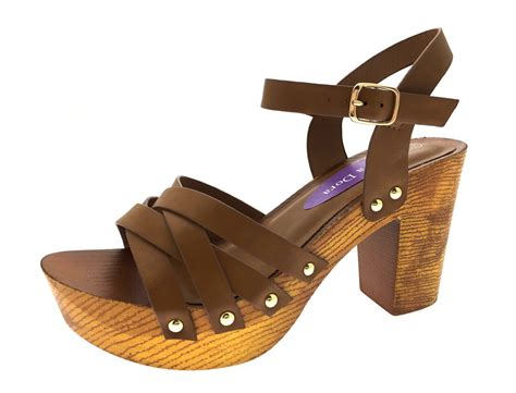 Womens Stacked Platform Sandals Chunky Block High Heels Strappy Studded Clogs