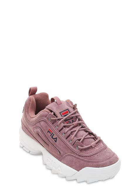 Fila Disruptor Suede Platform Sneakers in Ash Pink (Pink) - Lyst