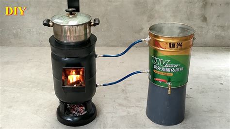 DIY 2-in-1 wood stove - Super fast water heating is amazing - YouTube