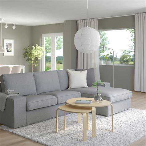 KIVIK sofa with chaise, Tibbleby beige/gray - IKEA