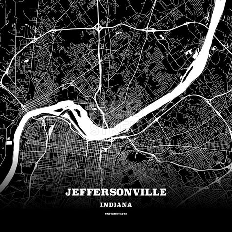 Jeffersonville, Indiana, USA map | Poster template, Map poster, Map