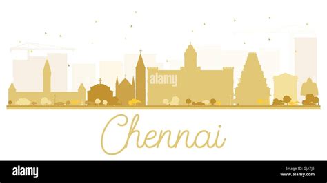 Chennai City skyline golden silhouette. Vector illustration. Simple ...