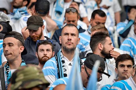 LYON, FRANCE - 16 May, 2018: Olympic Marseille Fans in the Stand Editorial Stock Photo - Image ...