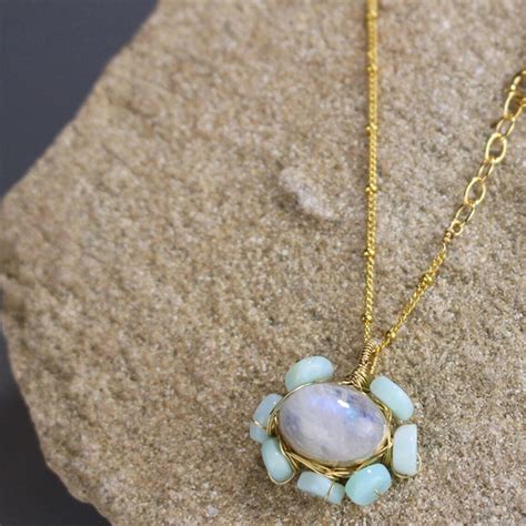 Opal Jewelry Moonstone Opal Necklace Necklace for Mom Gold - Etsy