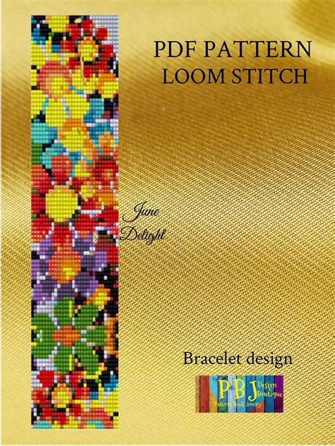 June Delight Loom Pattern Loom Pattern Loom Bracelet Loom - Etsy Canada | Loom beading, Bead ...