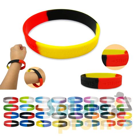 Custom segmented silicone bracelet with debossed logo