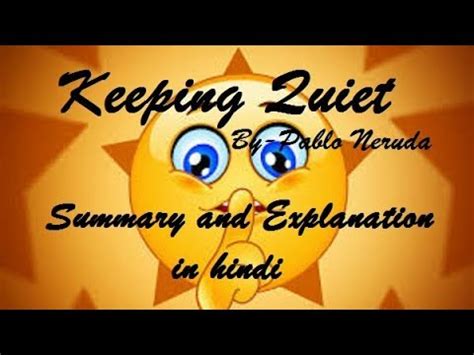 😂 Keeping quiet poem explanation. Poem Analysis of Just Keep Quiet And Nobody Will Notice by ...