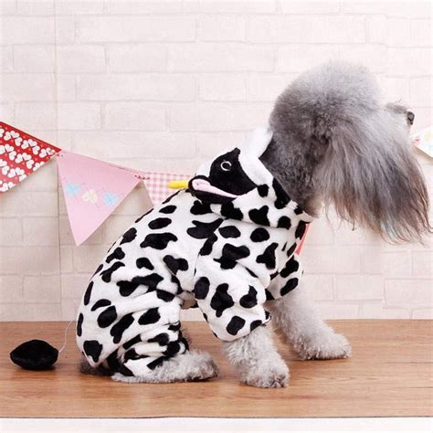 Coppthinktu Dog Cow Costume Adorable Halloween Dog Costumes Cow Style Hoodie Soft and ...