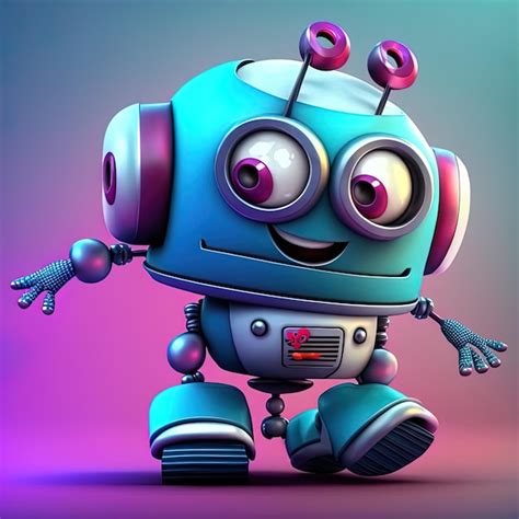 Premium AI Image | Cute Cartoon Robot 3d Render illustration