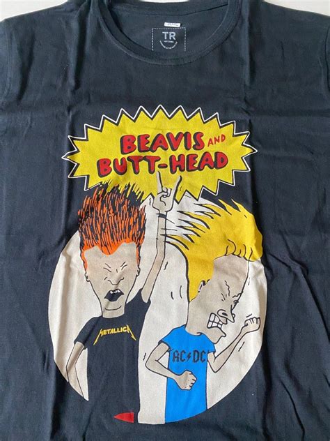 Kaos Beavis Butthead, Fesyen Pria, Pakaian , Atasan di Carousell