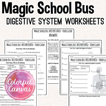 The Magic School Bus | Bus for Lunch | Digestive System Worksheet Video ...