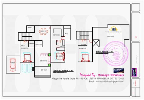 Kerala model villa with open courtyard - Kerala Home Design and Floor ...