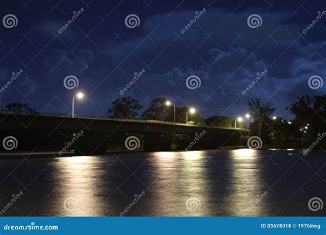 The Old Bridge at Night stock photo. Image of high, rockhampton - 83678018