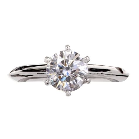 Tiffany and Co. 1.00 Carat Diamond Platinum Solitaire Engagement Ring For Sale at 1stDibs ...