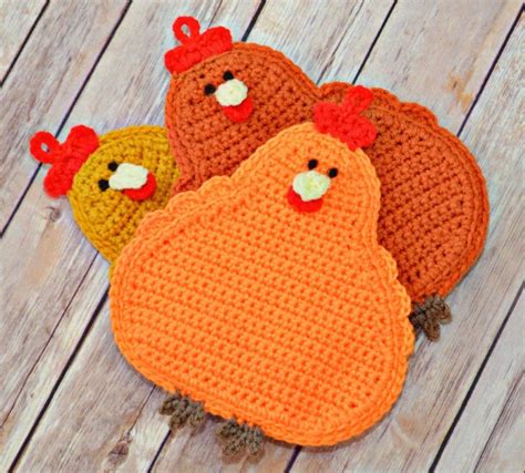 35+ Best Image of Crochet Chicken Potholder Pattern - vanessaharding.com | Crochet potholder ...