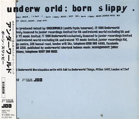 Underworld - Born Slippy (2001, CD) | Discogs