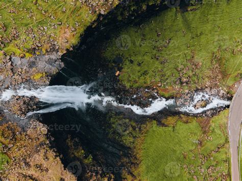 Fossa Waterfall as seen in the Faroe Islands 15548974 Stock Photo at ...