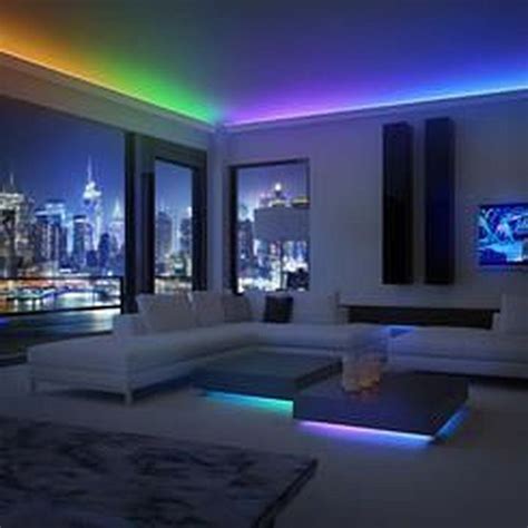 20+ LED Strip Lighting Design Ideas for Living Room Led Rope Lights, Led Strip Lighting, Home ...